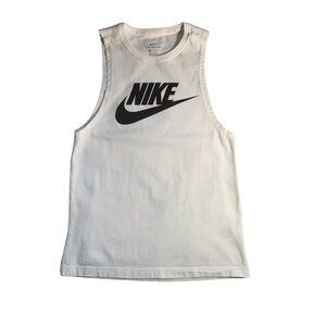 NIKE CLASSIC WHITE TANK TOP WITH LOGO/ NWOT/ Cotton,Size XS